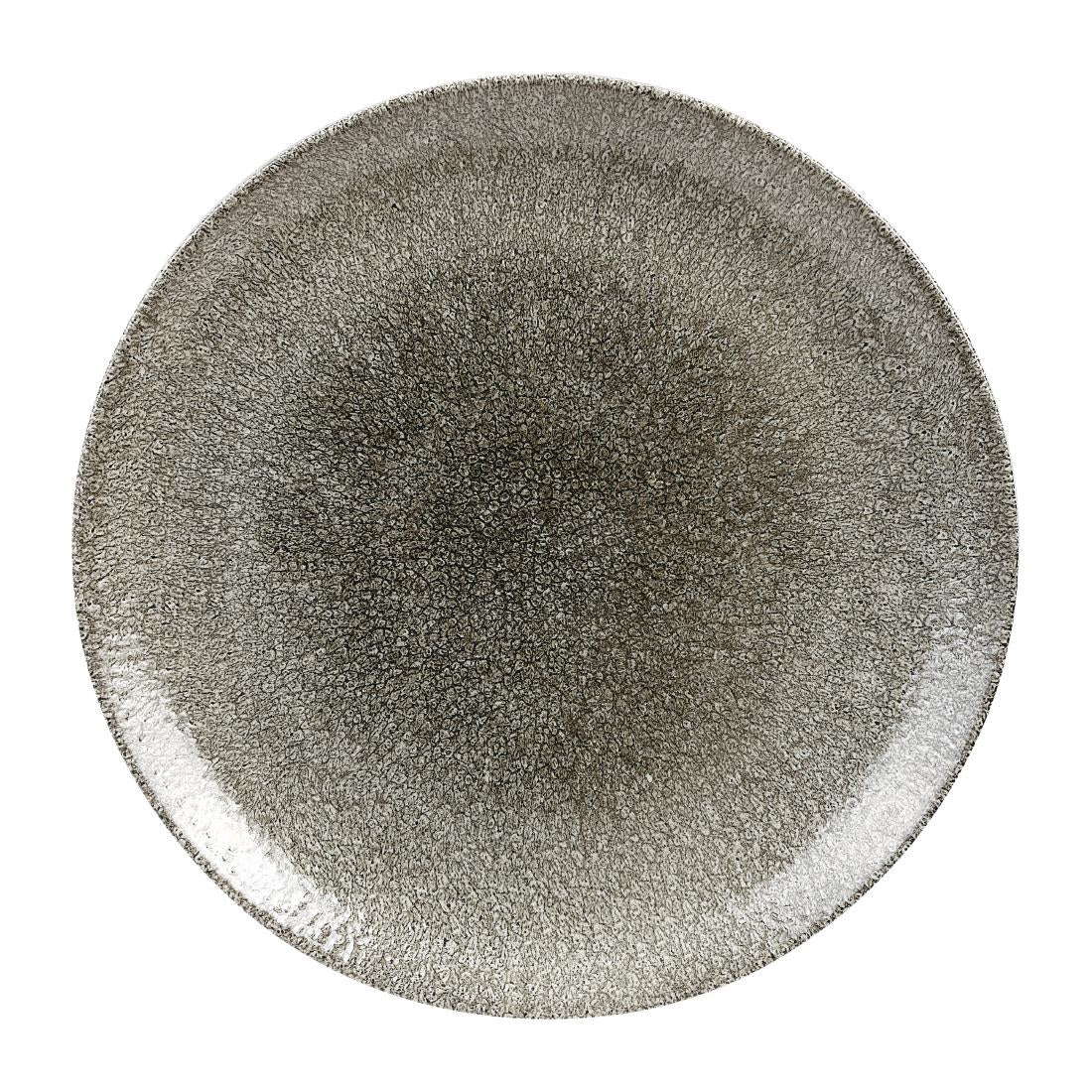 Churchill Studio Prints Raku Round Coupe Plates Quartz Black 288mm (12 Pack) • PAS-HC767