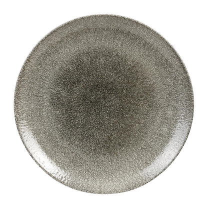 Churchill Studio Prints Raku Round Coupe Plates Quartz Black 288mm (12 Pack) • PAS-HC767
