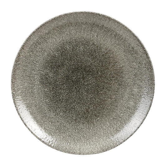 Churchill Studio Prints Raku Round Coupe Plates Quartz Black 288mm (12 Pack) • PAS-HC767