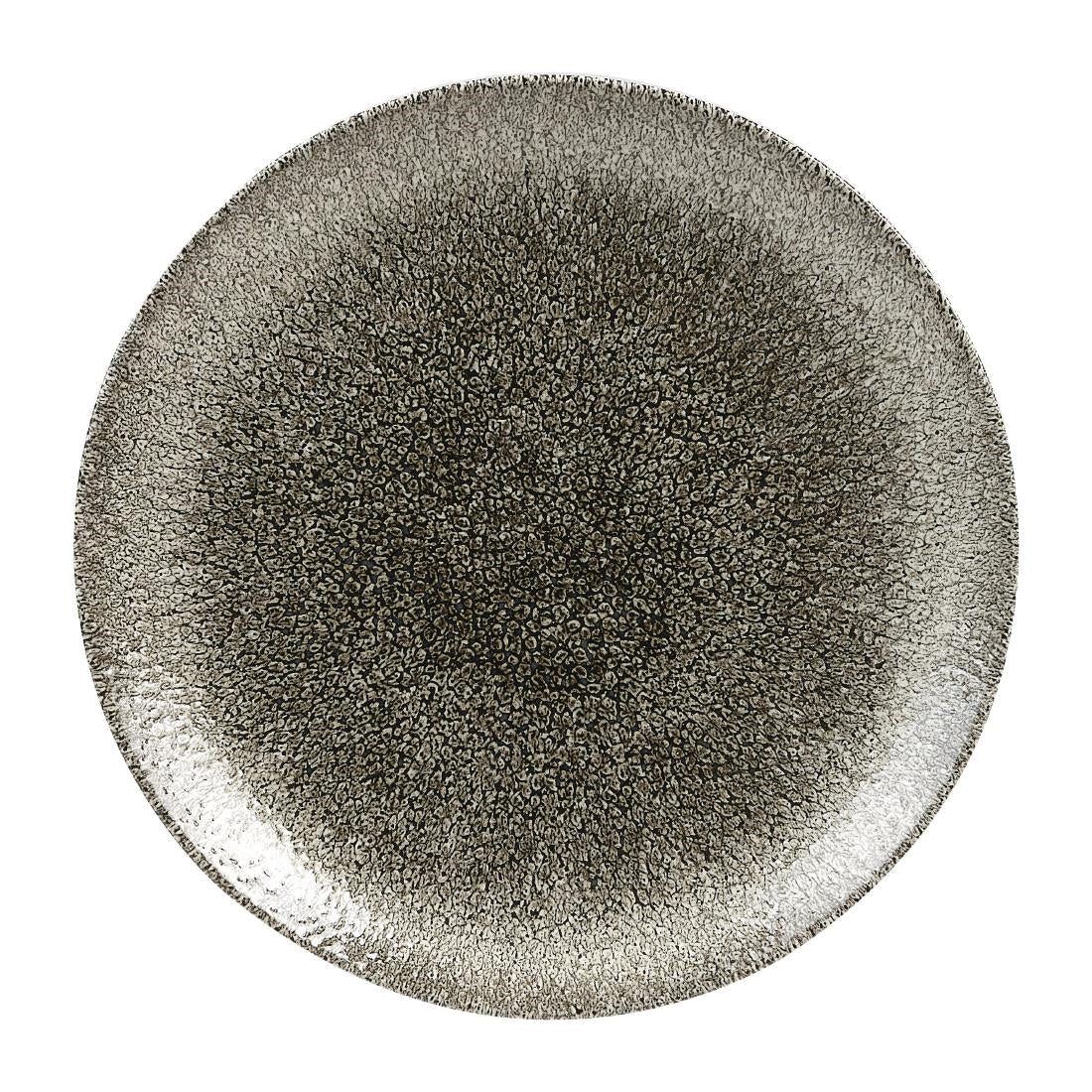 Churchill Studio Prints Raku Round Coupe Plates Quartz Black 260mm (12 Pack) • PAS-HC768
