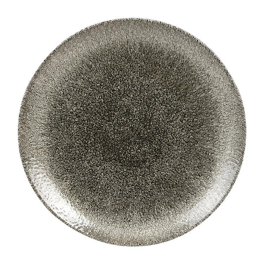 Churchill Studio Prints Raku Round Coupe Plates Quartz Black 217mm (12 Pack) (217(Ø)mm / 8 1/2". Colour: Black. Pack quantity: 12.) • PAS-HC769