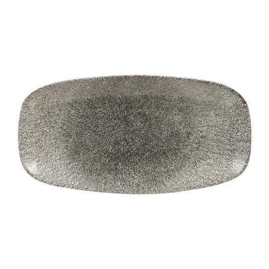 Churchill Studio Prints Raku Rectangular Plates Quartz Black 298mm (12 Pack) • PAS-HC775