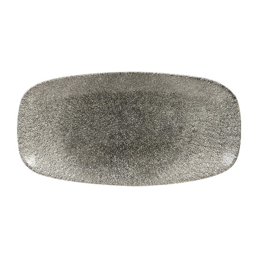 Churchill Studio Prints Raku Rectangular Plates Quartz Black 355mm (6 Pack) • PAS-HC776