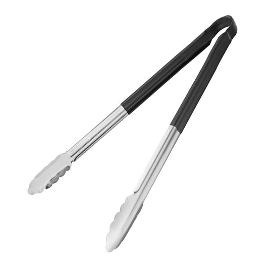Hygiplas Colour Coded Black Serving Tongs 405mm • PAS-HC848