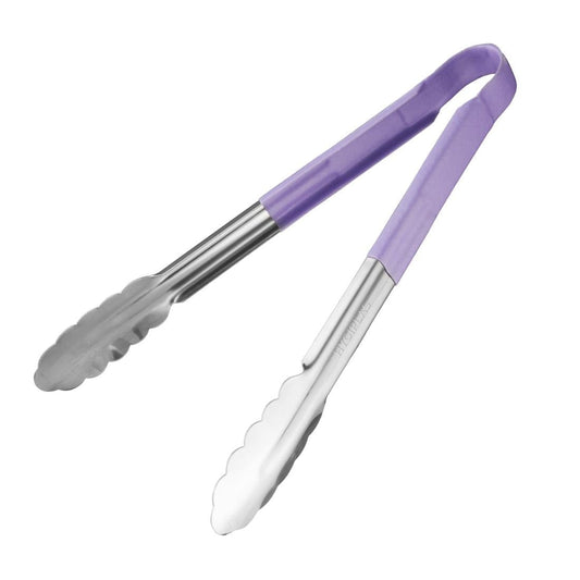Hygiplas Colour Coded Purple Serving Tongs 300mm • PAS-HC852