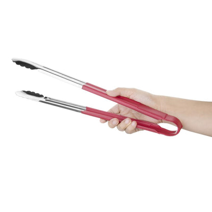 Hygiplas Colour Coded Serving Tong Red 405mm • PAS-HC854