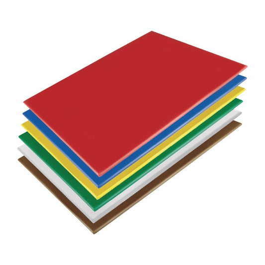 Hygiplas Low Density Chopping Board Set 600x450x10mm (6 Pack) (600x450x10mm | Six boards | 10mm thickness) • PAS-HC879