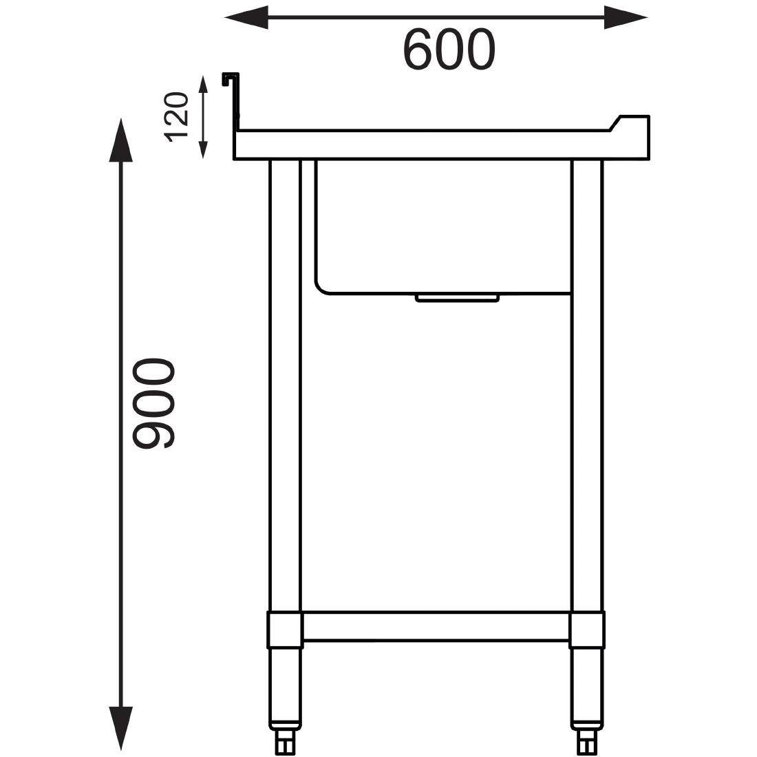 Vogue Single Bowl Sink L/H Drainer - 1200mm 90mm Drain • PAS-HC902