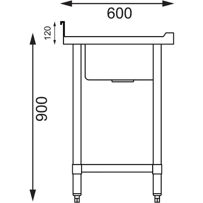 Vogue Double Bowl Sink R/H Drainer - 1500mm 90mm Drain • PAS-HC904