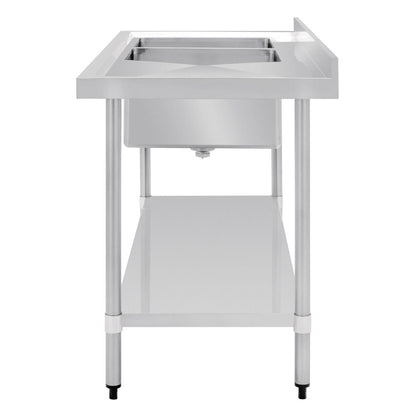 Vogue Double Bowl Sink R/H Drainer - 1500mm 90mm Drain • PAS-HC904