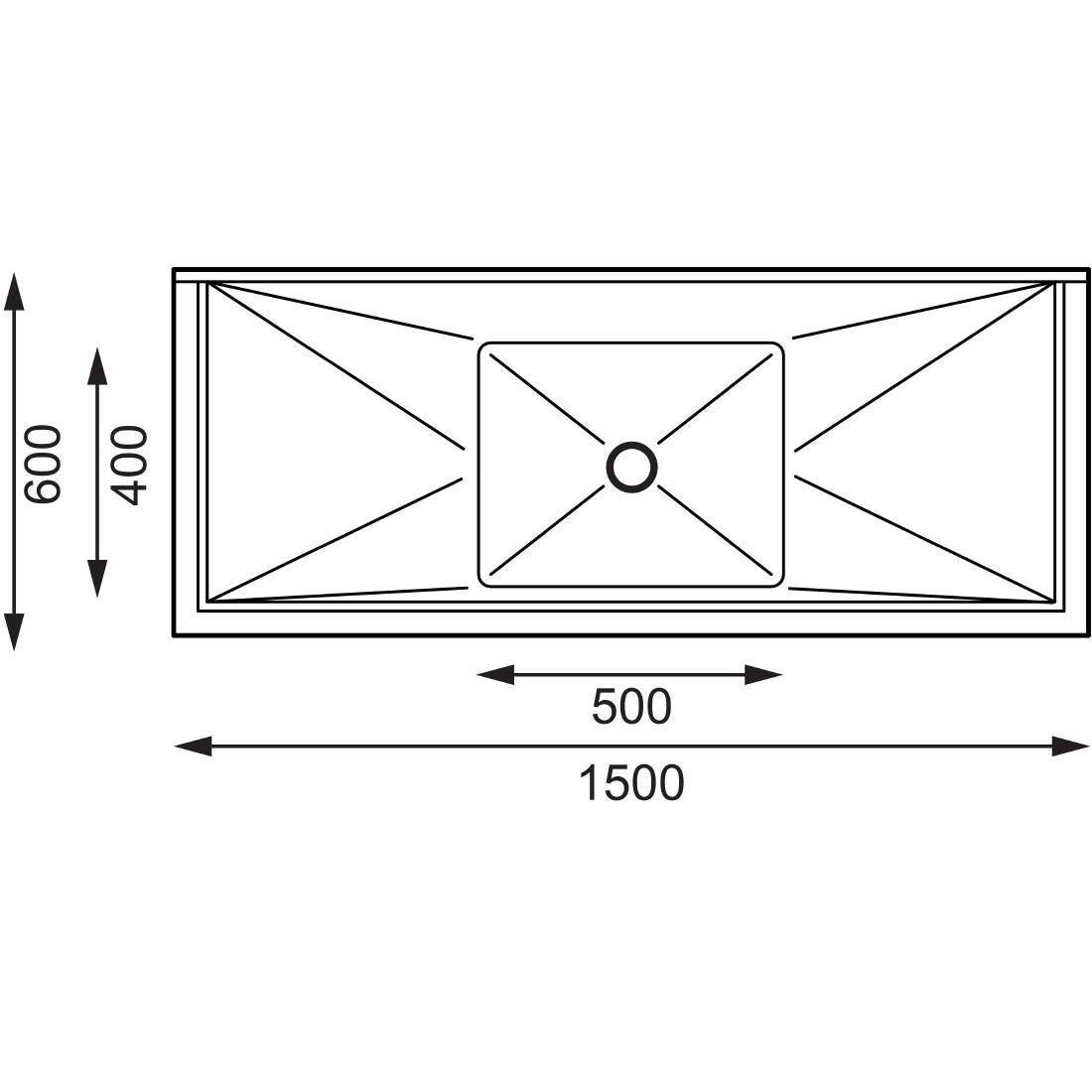 Vogue Single Bowl Sink Double Drainer - 1500mm 90mm Drain • PAS-HC906