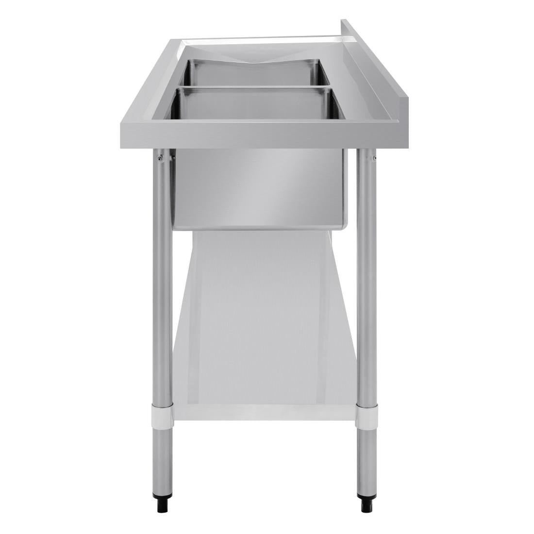 Vogue Double Bowl Sink L/H Drainer - 1800mm 90mm Drain • PAS-HC908
