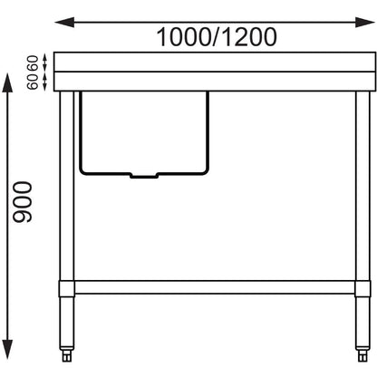 Vogue Single Bowl Sink R/H Drainer - 1000mm x700mm  90mm Drain • PAS-HC912