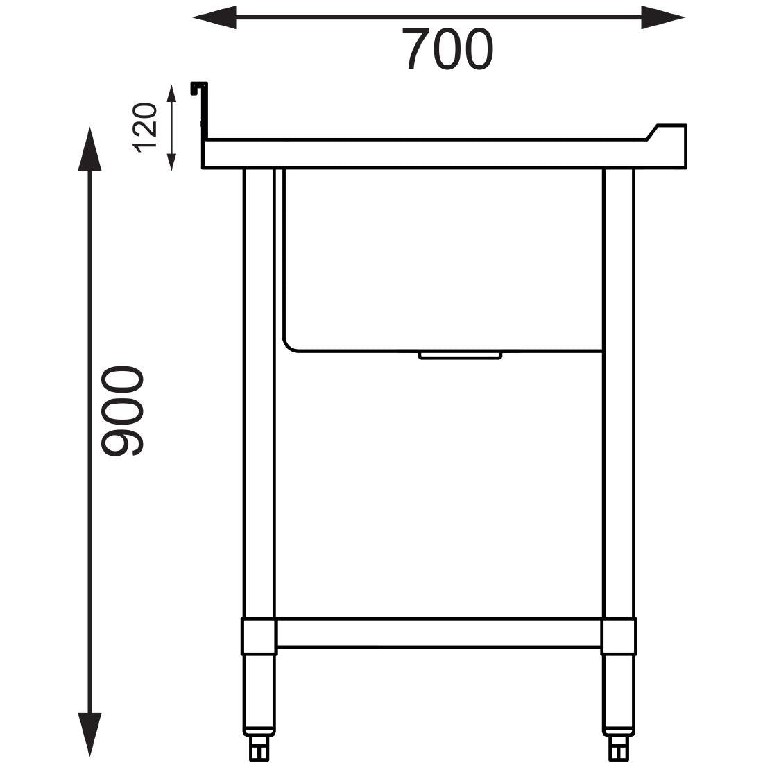 Vogue Single Bowl Sink L/H Drainer - 1200mm x700mm 90mm Drain • PAS-HC914