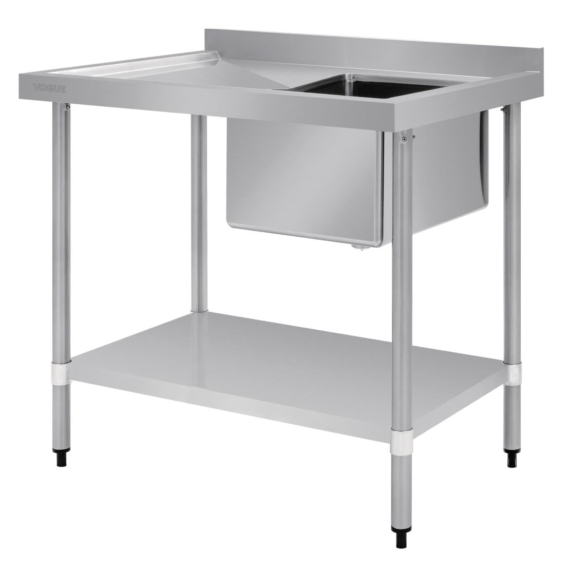 Vogue Single Bowl Sink L/H Drainer - 1000mm x 700mm 90mm Drain • PAS-HC913