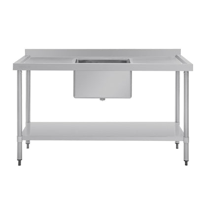 Vogue Single Bowl Sink Double Drainer - 1500mm x 700mm 90mm Drain • PAS-HC918