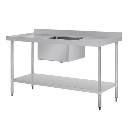 Vogue Single Bowl Sink Double Drainer - 1500mm x 700mm 90mm Drain • PAS-HC918