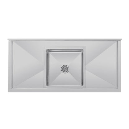 Vogue Single Bowl Sink Double Drainer - 1500mm x 700mm 90mm Drain • PAS-HC918