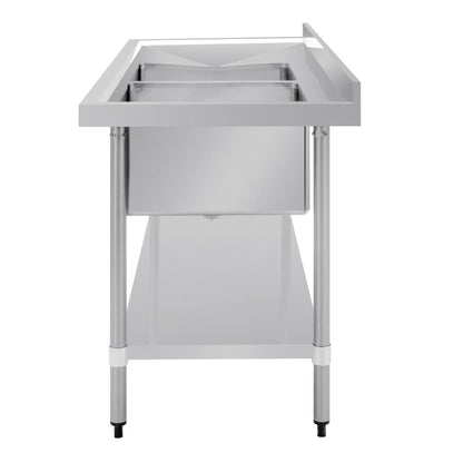 Vogue Double Bowl Sink L/H Drainer - 1800mm x 700mm 90mm Drain • PAS-HC920