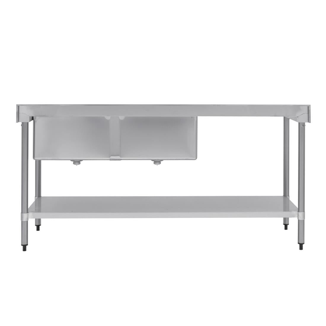 Vogue Double Bowl Sink L/H Drainer - 1800mm x 700mm 90mm Drain • PAS-HC920
