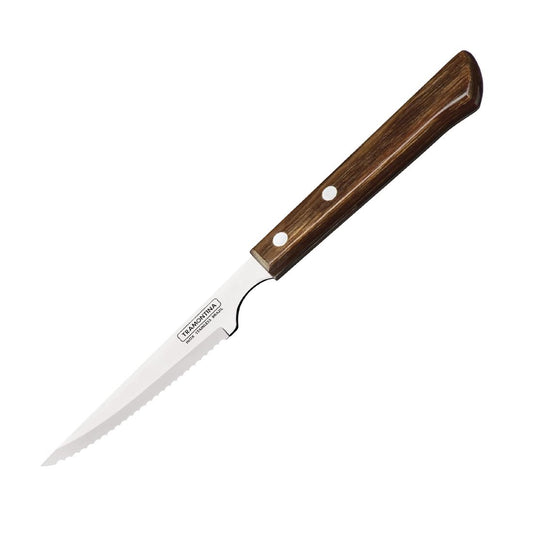 Tramontina Polywood Brown Spanish Steak Knife 100mm (12 Pack) • PAS-HC928