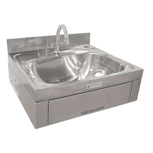Stoddart Plumbing 11Ltr Wash Basin Knee Operated With Splashback • PAS-HD028