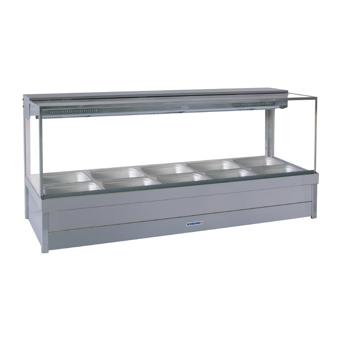 Roband S25 Square Glass Hot Food Display Bar With 10x 1/2 Gastronorm Pans • PAS-HK617