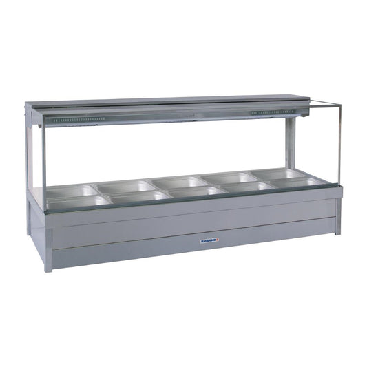 Roband S25 Square Glass Hot Food Display Bar With 10x 1/2 Gastronorm Pans • PAS-HK617