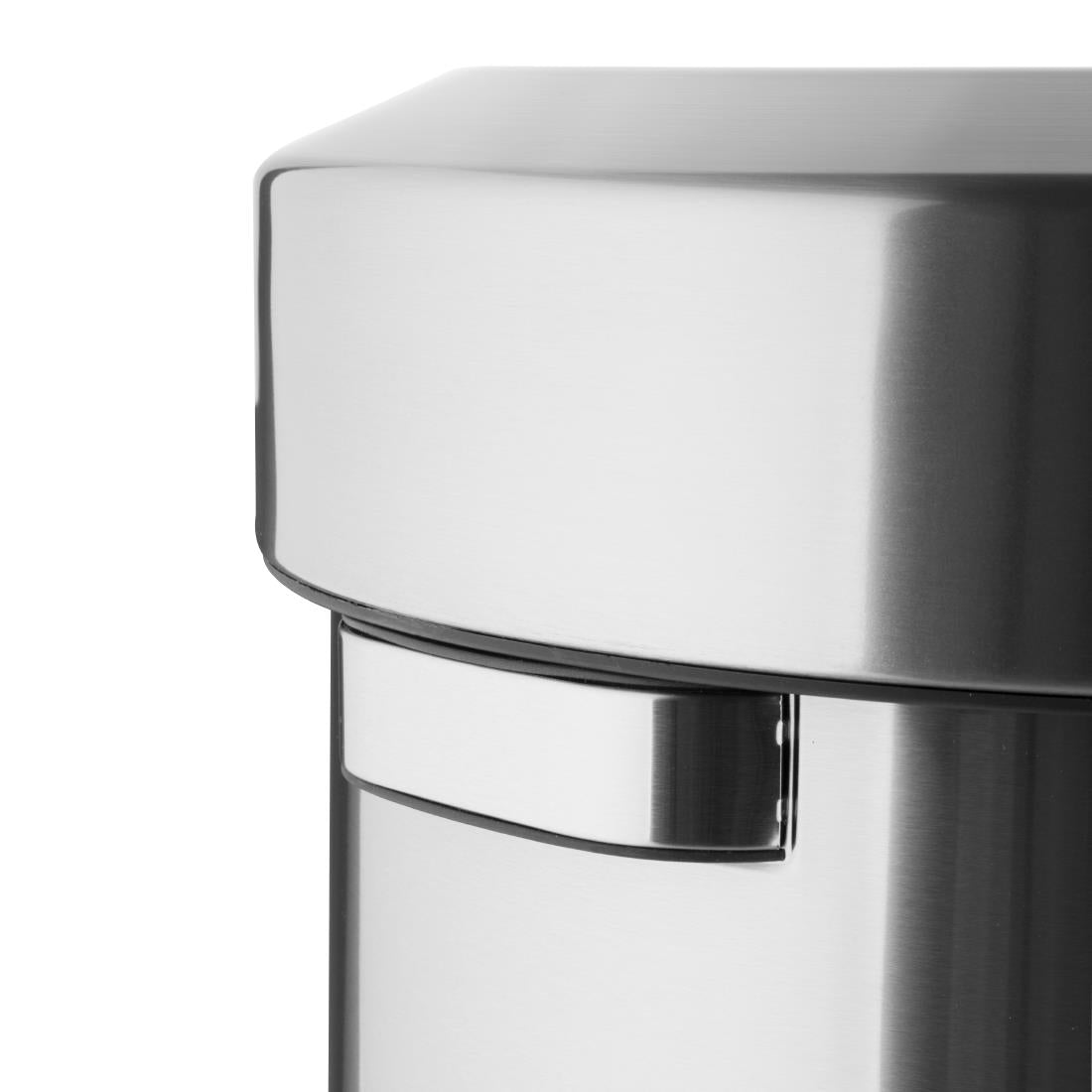 Bolero Bin with Open Top Lid Brushed Steel 70Ltr (Anti-Fingerprint Design | Material: Steel | 695(H)x445(Ø)mm) • PAS-HT460