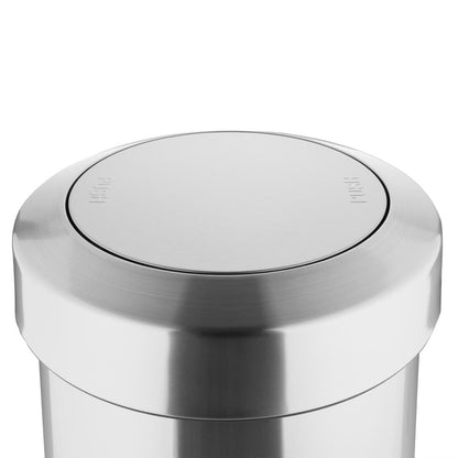 Bolero Bin with Swing Lid Brushed Steel 70Ltr (Anti-fingerprint design. Material: Steel. 640(H)x402(ø)mm) • PAS-HT461