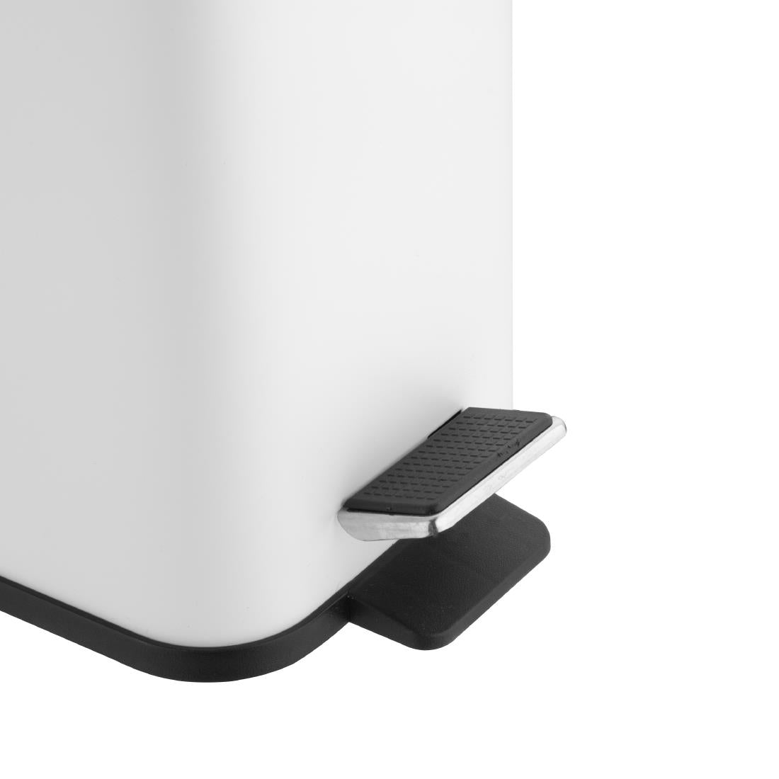 Jantex Slim Pedal Bin White 5Ltr (Soft-Closing Lid | Removable Inner Bin | Material: Steel | 315(H)x285(W)x160(D)mm) • PAS-HT475