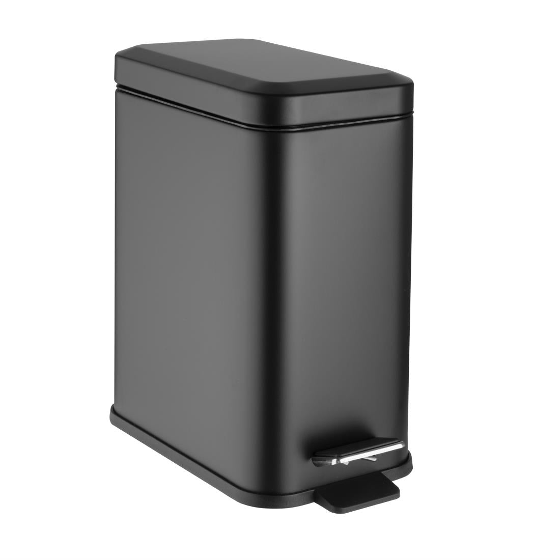Jantex Slim Pedal Bin Black 5Ltr (Soft-Closing Lid | Removable Inner Bin | Material: Steel | 315(H)x285(W)x160(D)mm) • PAS-HT476