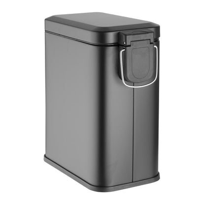 Jantex Slim Pedal Bin Black 5Ltr (Soft-Closing Lid | Removable Inner Bin | Material: Steel | 315(H)x285(W)x160(D)mm) • PAS-HT476