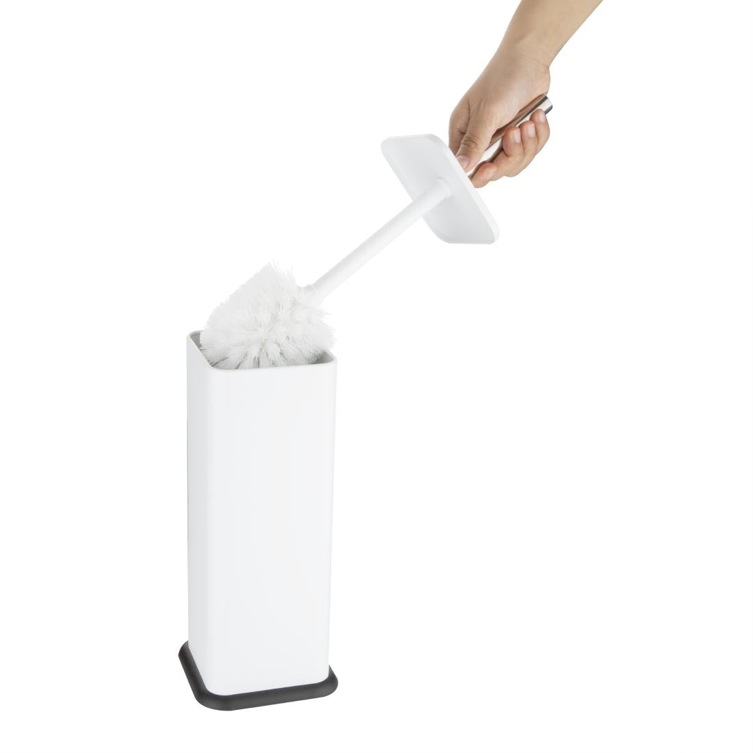 Jantex Square Toilet Brush and Holder - White • PAS-HT477
