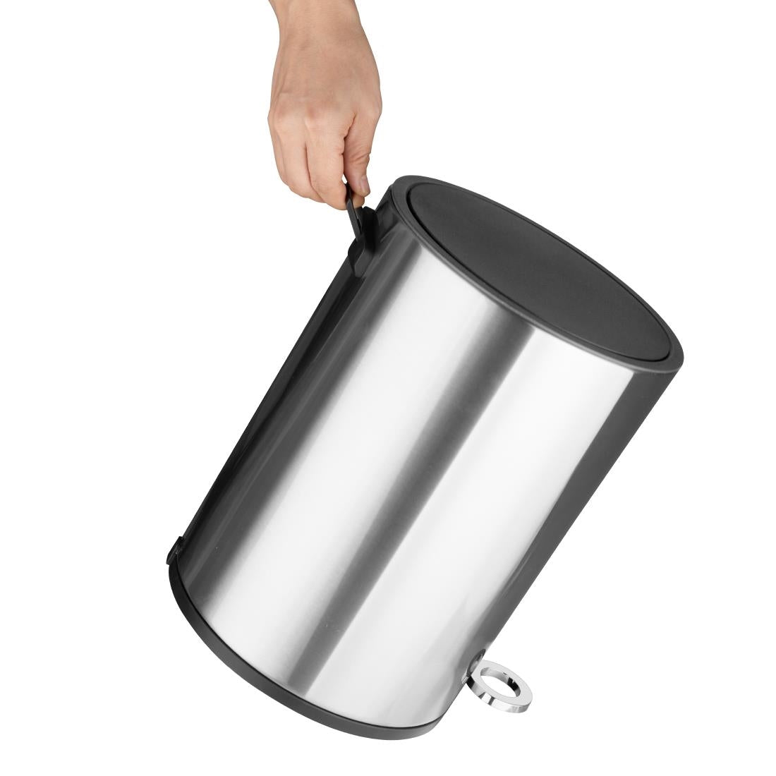 Jantex Pedal Bin Brushed Steel 3Ltr (Anti-Fingerprint | Soft-Close Lid | Material: Steel. 275(H)x210(Ø)mm) • PAS-HT478