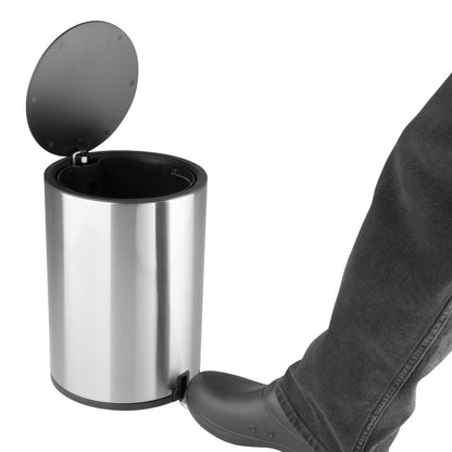 Jantex Pedal Bin Brushed Steel 3Ltr (Anti-Fingerprint | Soft-Close Lid | Material: Steel. 275(H)x210(Ø)mm) • PAS-HT478