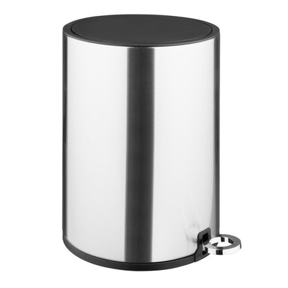 Jantex Pedal Bin Brushed Steel 6Ltr (Anti-Fingerprint | Soft-Close Lid | Material: Steel. 320(H)x235(Ø)mm) • PAS-HT479