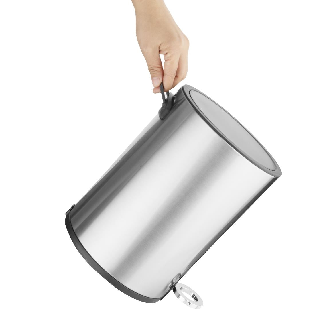 Jantex Pedal Bin Brushed Steel 6Ltr (Anti-Fingerprint | Soft-Close Lid | Material: Steel. 320(H)x235(Ø)mm) • PAS-HT479