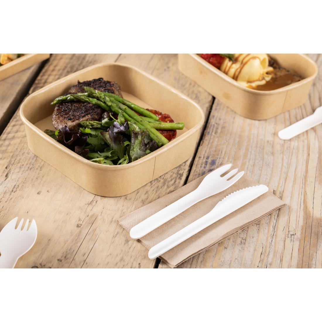 Fiesta Compostable Paper Knives 165mm (100 Pack) (Length: 165mm. Pack Quantity: 100) • PAS-HT484