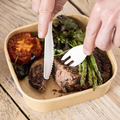 Fiesta Compostable Paper Forks 155mm (100 Pack) (Length: 155mm. Pack Quantity: 100) • PAS-HT483
