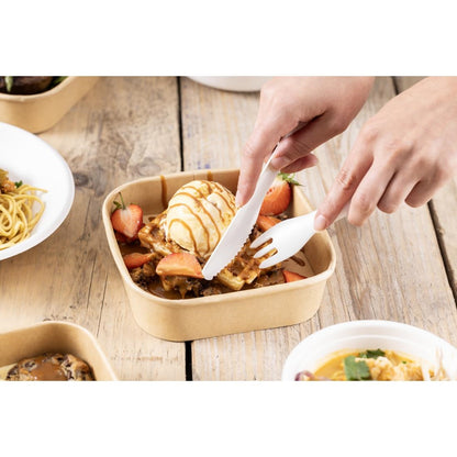 Fiesta Compostable Paper Forks 155mm (100 Pack) (Length: 155mm. Pack Quantity: 100) • PAS-HT483