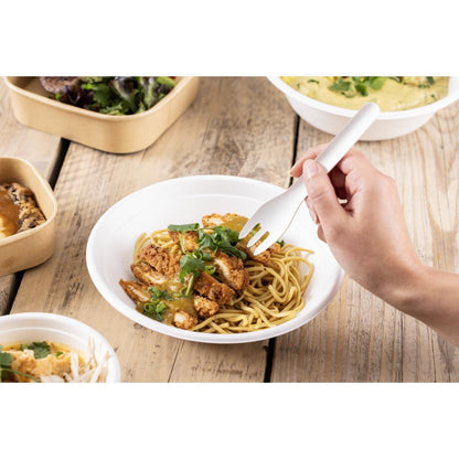 Fiesta Compostable Paper Forks 155mm (100 Pack) (Length: 155mm. Pack Quantity: 100) • PAS-HT483