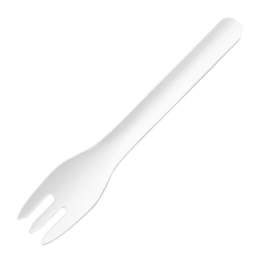 Fiesta Compostable Paper Forks 155mm (100 Pack) (Length: 155mm. Pack Quantity: 100) • PAS-HT483