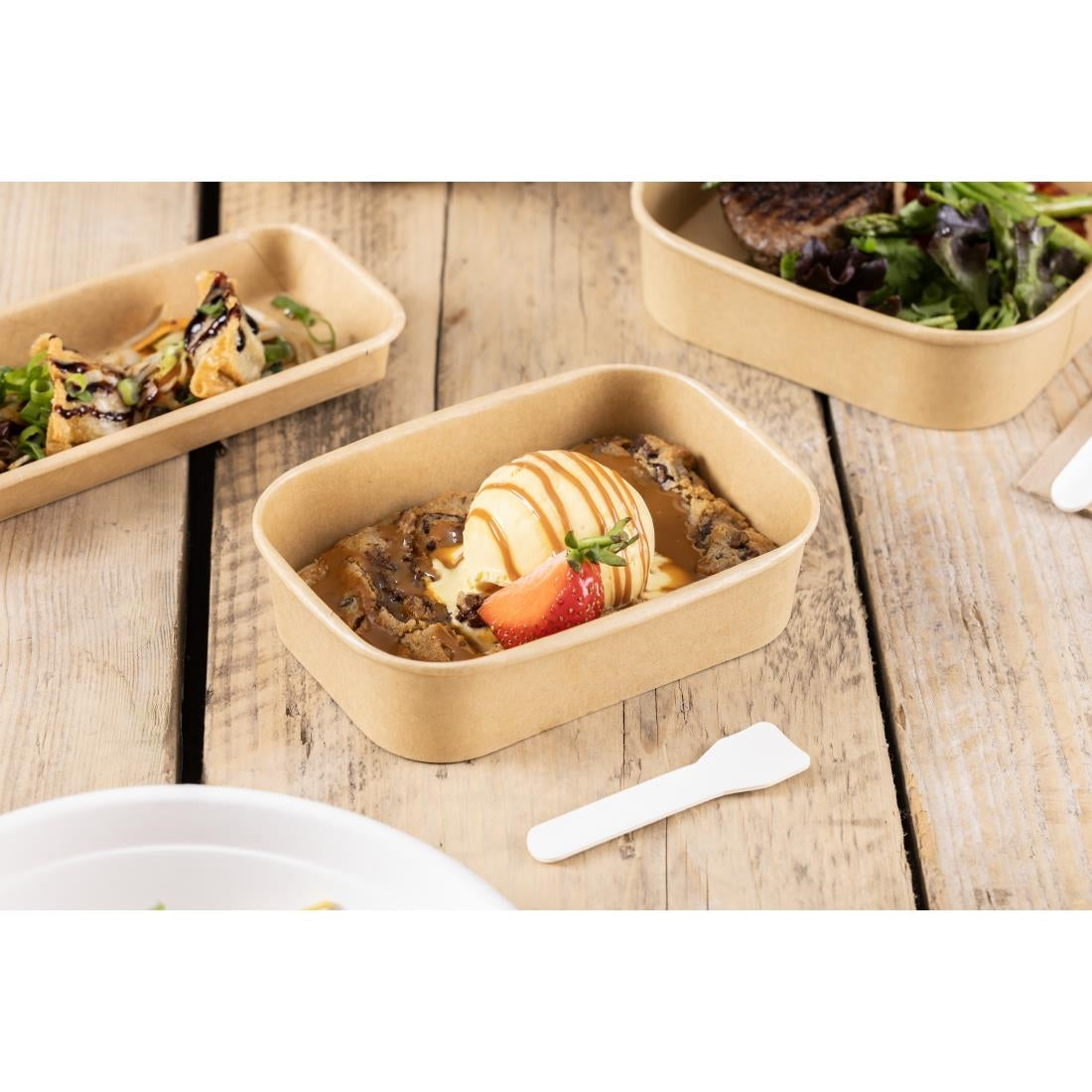 Fiesta Compostable Paper Ice Cream Spoons 95mm (100 Pack) (Length: 95mm. Pack Quantity: 100) • PAS-HT487