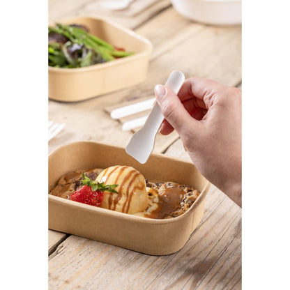 Fiesta Compostable Paper Ice Cream Spoons 95mm (100 Pack) (Length: 95mm. Pack Quantity: 100) • PAS-HT487