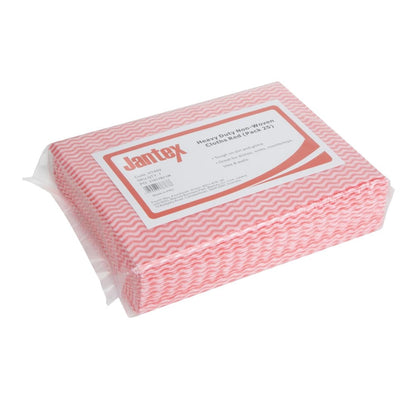Jantex Heavy Duty Non-Woven Cloths Red (25 Pack) (Pack Quantity: 25) • PAS-HT489