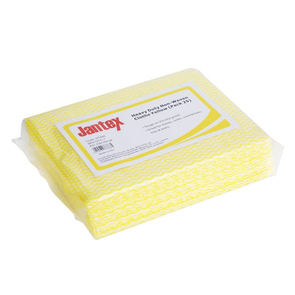 Jantex Heavy Duty Non-Woven Cloths Yellow (25 Pack) (Pack Quantity: 25) • PAS-HT490