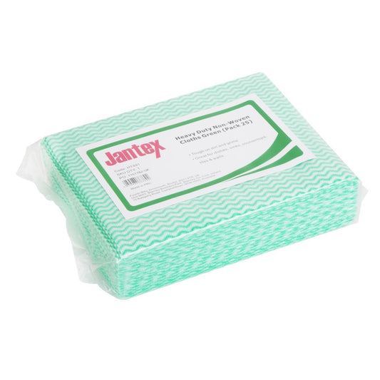 Jantex Heavy Duty Non-Woven Cloths Green (25 Pack) (Pack Quantity: 25) • PAS-HT491