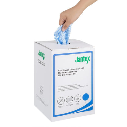 Jantex Green Compostable Cleaning Cloth Blue (200 Pack) (Sheet Size: 330(L)x250(W)mm | Pack Quantity: 200 Sheets) • PAS-HT495