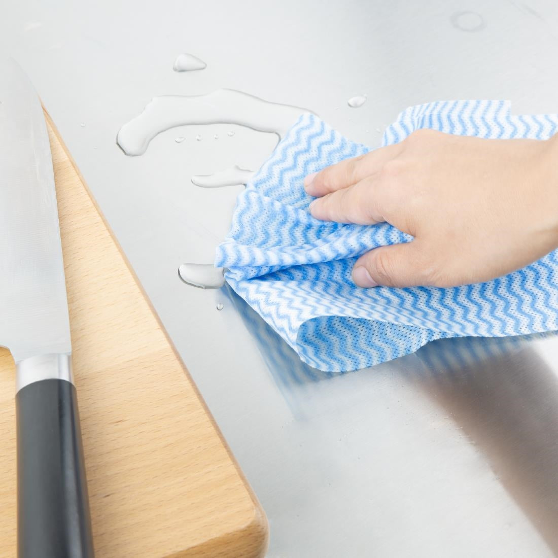 Jantex Green Compostable Cleaning Cloth Blue (200 Pack) (Sheet Size: 330(L)x250(W)mm | Pack Quantity: 200 Sheets) • PAS-HT495
